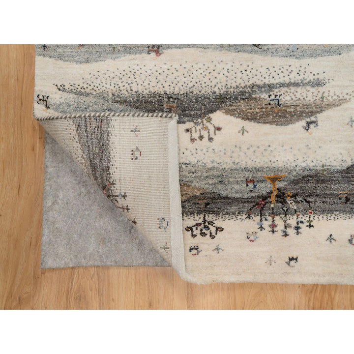 2'8" x 11'6" New Hand Knotted Ivory Wool Runner Oriental Rug - MOA10291335