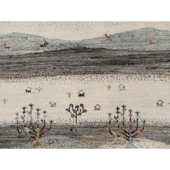 2'8" x 11'6" New Hand Knotted Ivory Wool Runner Oriental Rug - MOA10291335