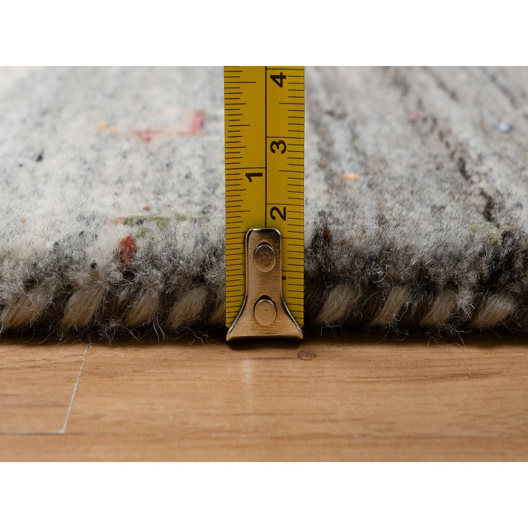 2'8" x 11'6" New Hand Knotted Ivory Wool Runner Oriental Rug - MOA10291335