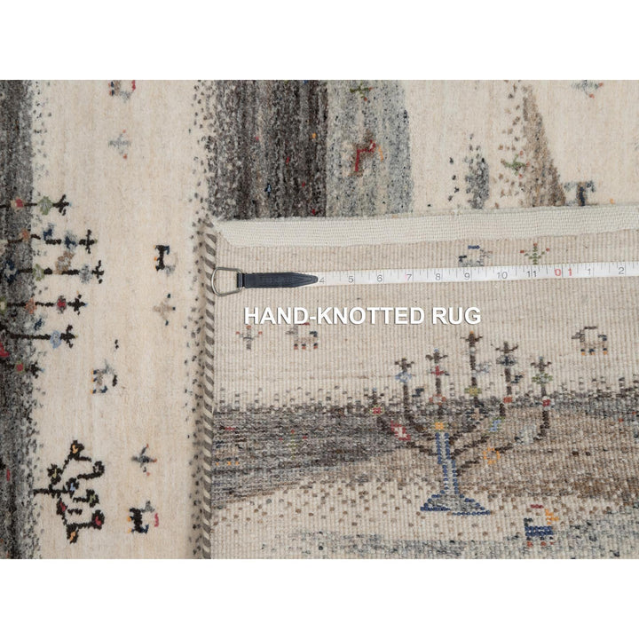 2'8" x 11'6" New Hand Knotted Ivory Wool Runner Oriental Rug - MOA10291335