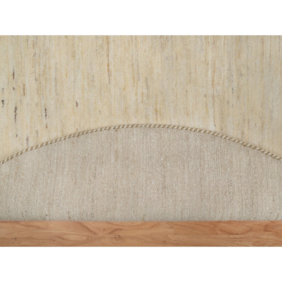 4'11" x 4'11" New Hand Knotted Ivory Wool Round Oriental Rug - MOA10291336