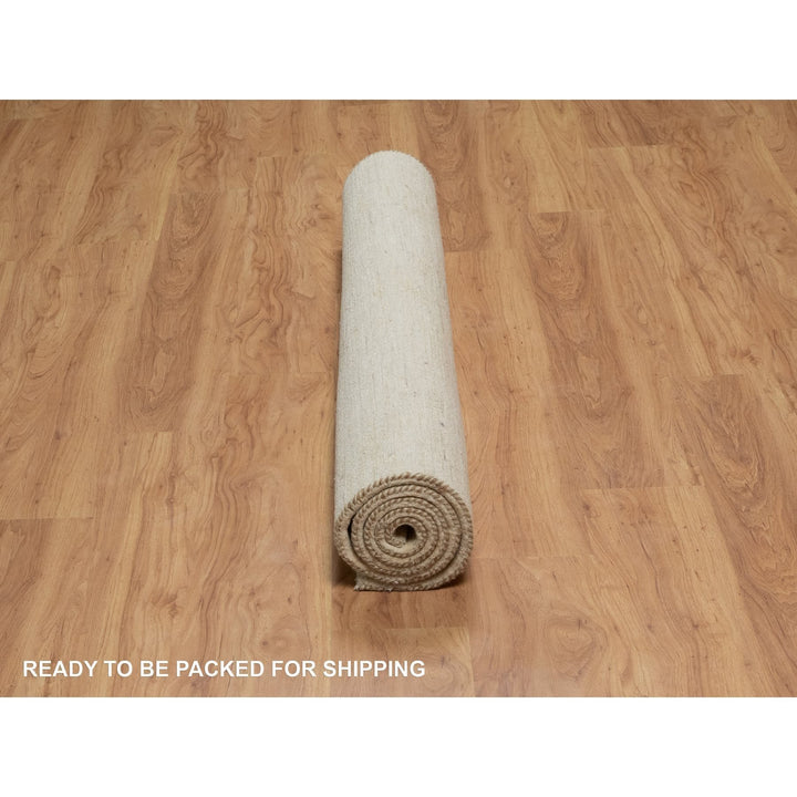 5'0" x 6'5" New Hand Knotted Ivory Wool Rectangle Oriental Rug - MOA10291337