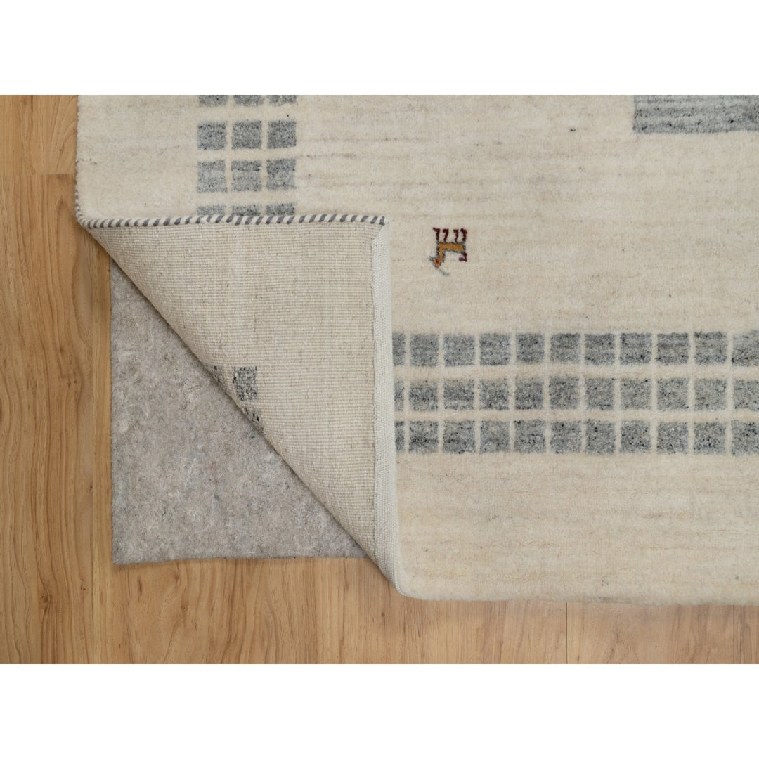 8'3" x 10'2" New Hand Knotted Ivory Wool Rectangle Oriental Rug - MOA10291338