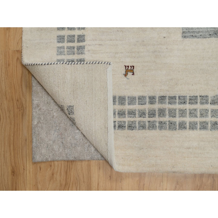 8'3" x 10'2" New Hand Knotted Ivory Wool Rectangle Oriental Rug - MOA10291338