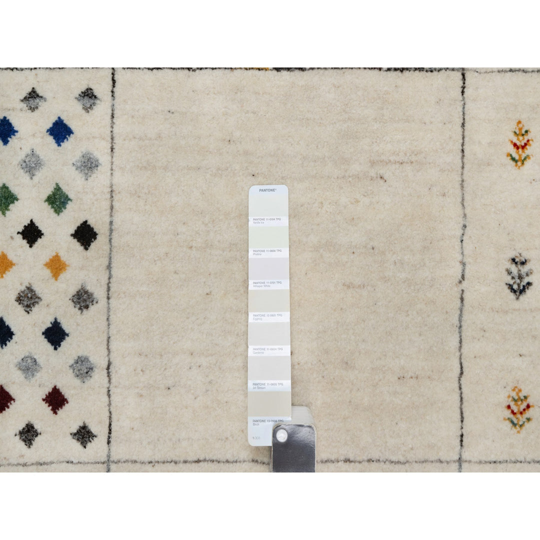 8'3" x 10'2" New Hand Knotted Ivory Wool Rectangle Oriental Rug - MOA10291338
