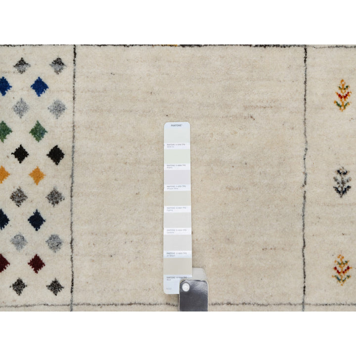 8'3" x 10'2" New Hand Knotted Ivory Wool Rectangle Oriental Rug - MOA10291338