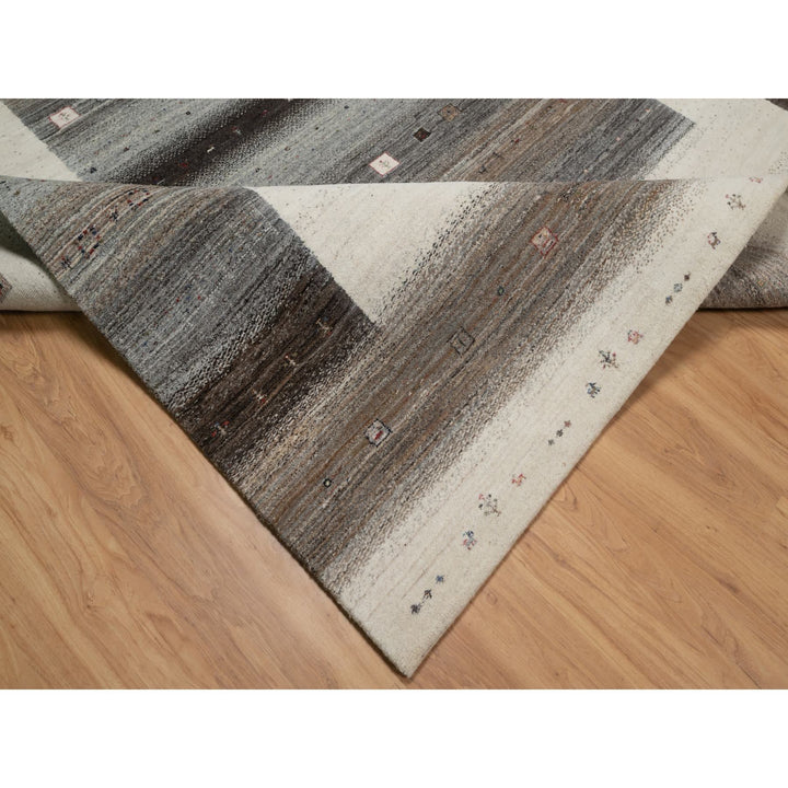 8'2" x 10'0" New Hand Knotted Ivory Wool Rectangle Oriental Rug - MOA10291340