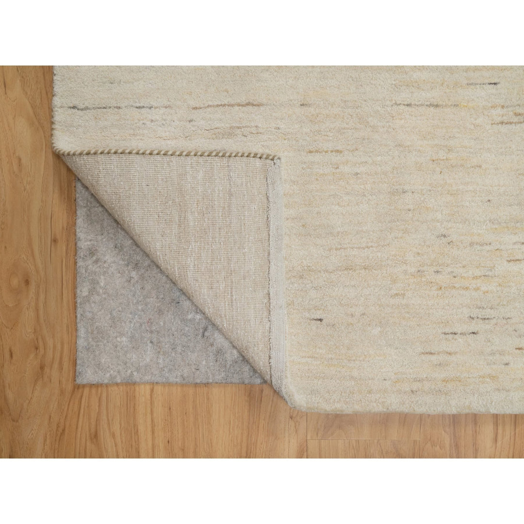 7'9" x 9'8" New Hand Knotted Ivory Wool Rectangle Oriental Rug - MOA10291341
