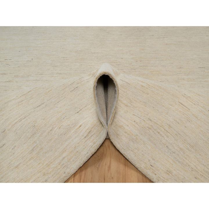 7'9" x 9'8" New Hand Knotted Ivory Wool Rectangle Oriental Rug - MOA10291341
