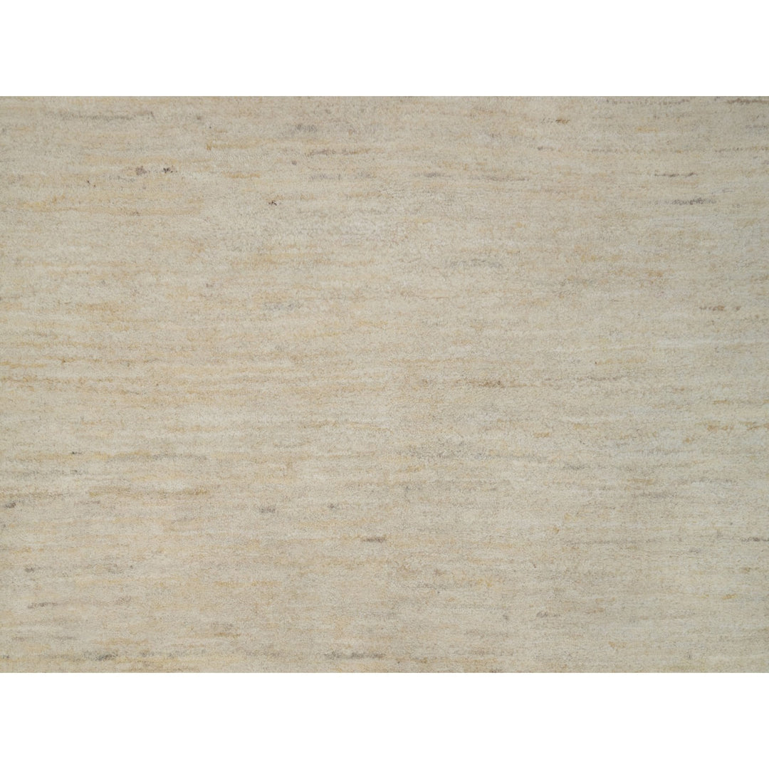 7'9" x 9'8" New Hand Knotted Ivory Wool Rectangle Oriental Rug - MOA10291341