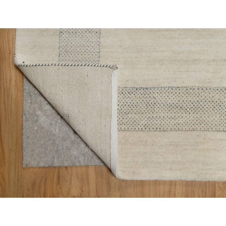 8'1" x 10'0" New Hand Knotted Ivory Wool Rectangle Oriental Rug - MOA10291342