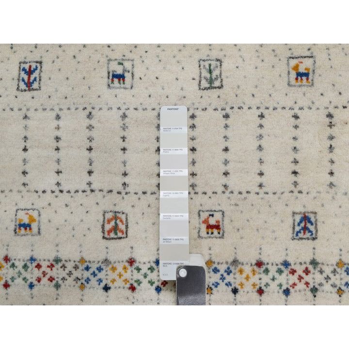 8'1" x 10'0" New Hand Knotted Ivory Wool Rectangle Oriental Rug - MOA10291342
