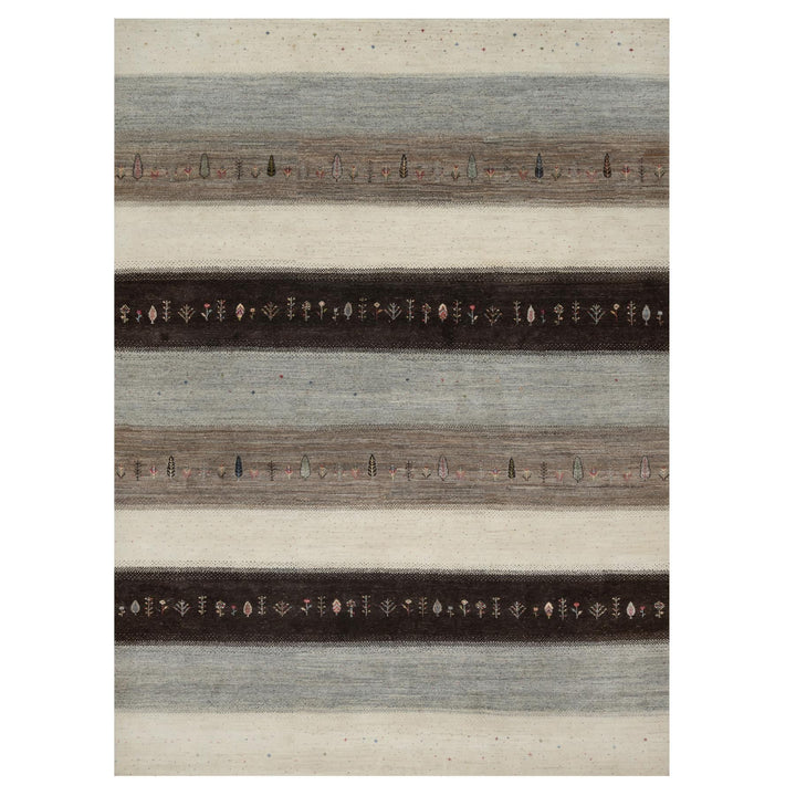 8'10" x 12'1" New Hand Knotted Ivory Wool Rectangle Oriental Rug - MOA10291343
