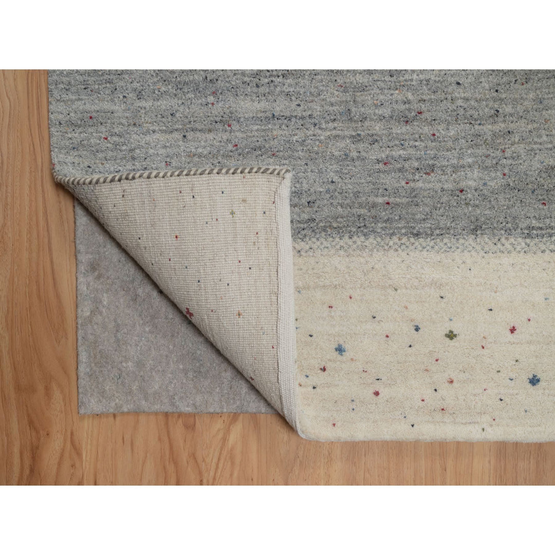8'10" x 12'1" New Hand Knotted Ivory Wool Rectangle Oriental Rug - MOA10291343