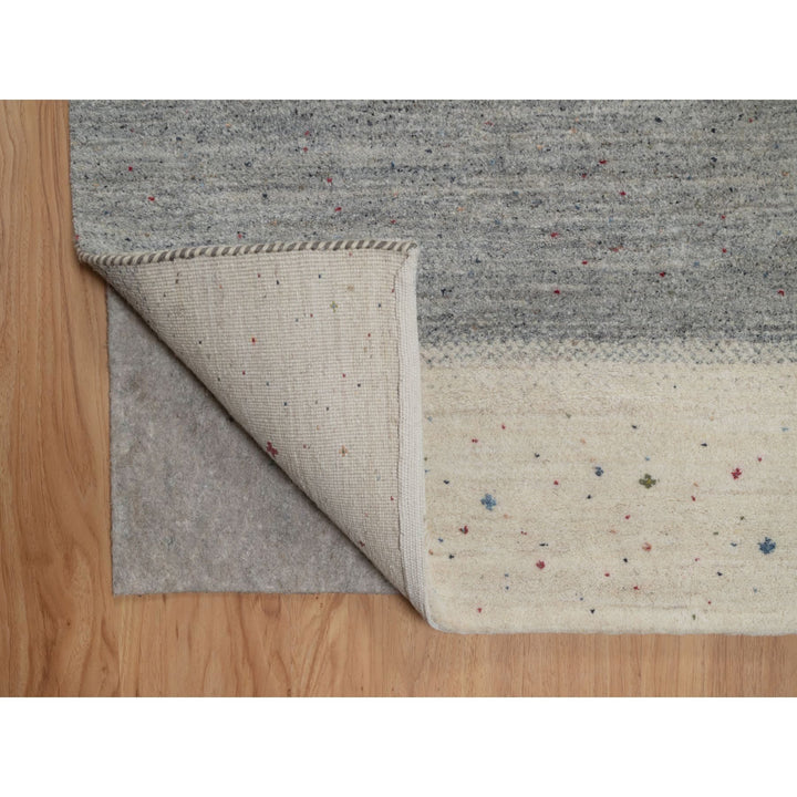 8'10" x 12'1" New Hand Knotted Ivory Wool Rectangle Oriental Rug - MOA10291343