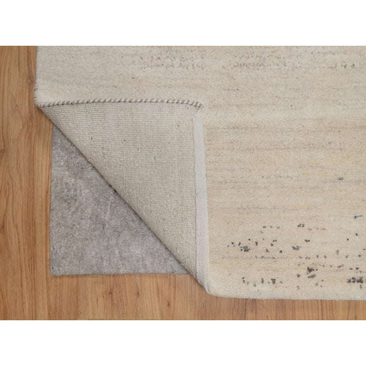 8'2" x 10'0" New Hand Knotted Ivory Wool Rectangle Oriental Rug - MOA10291344