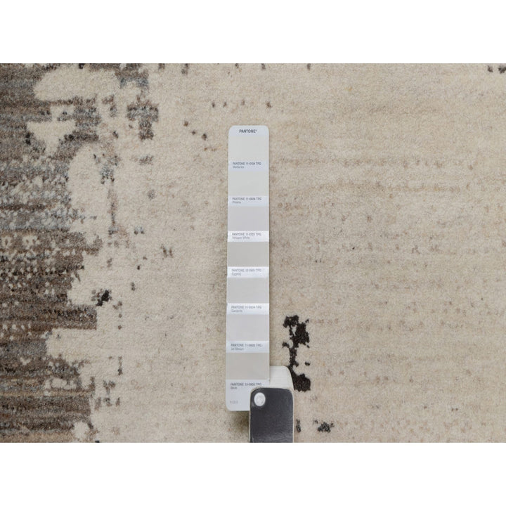 8'2" x 10'0" New Hand Knotted Ivory Wool Rectangle Oriental Rug - MOA10291344