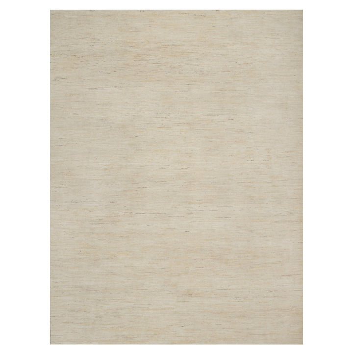 8'10" x 11'8" New Hand Knotted Ivory Wool Rectangle Oriental Rug - MOA10291346