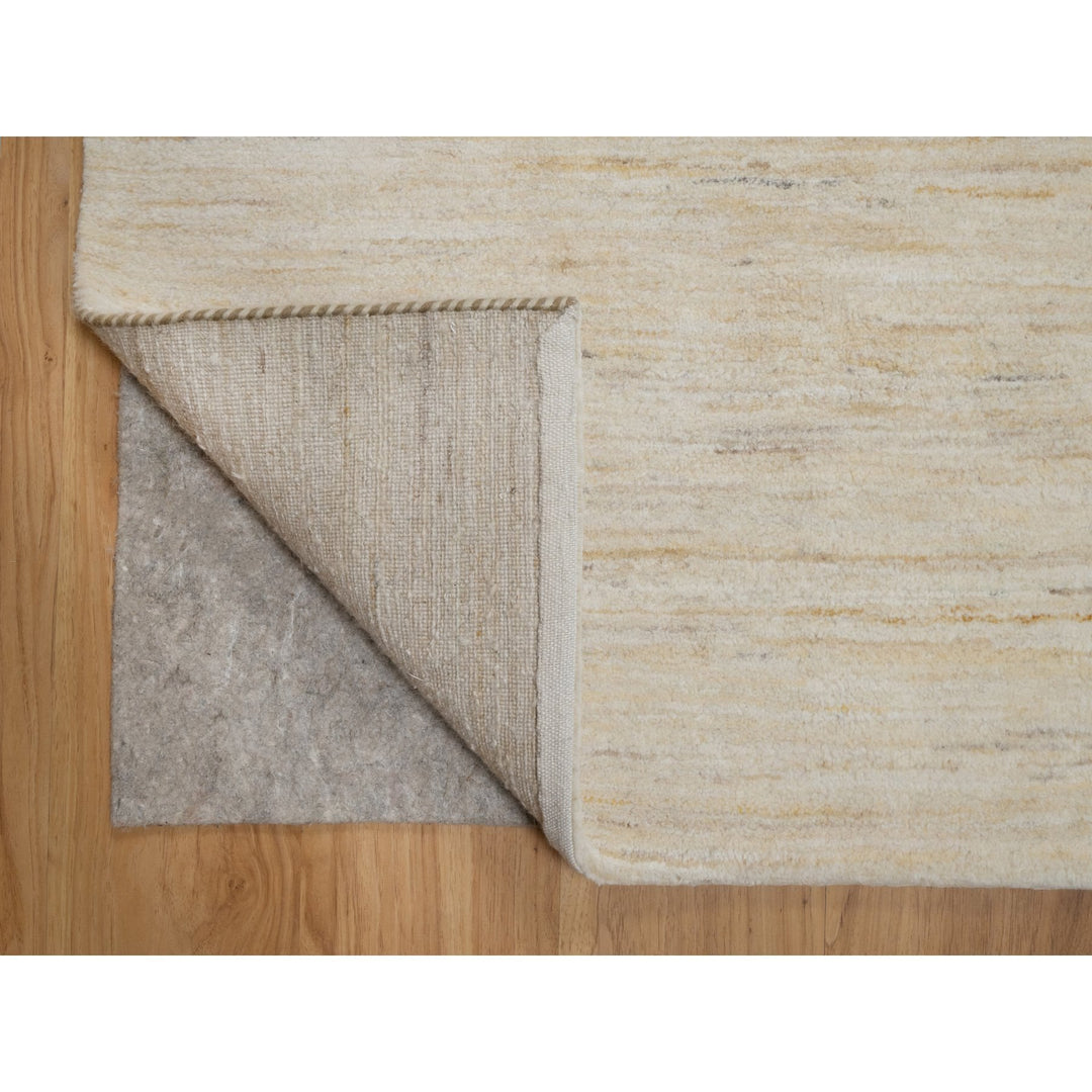 8'10" x 11'8" New Hand Knotted Ivory Wool Rectangle Oriental Rug - MOA10291346