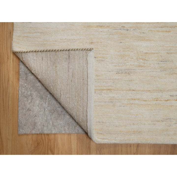 8'10" x 11'8" New Hand Knotted Ivory Wool Rectangle Oriental Rug - MOA10291346