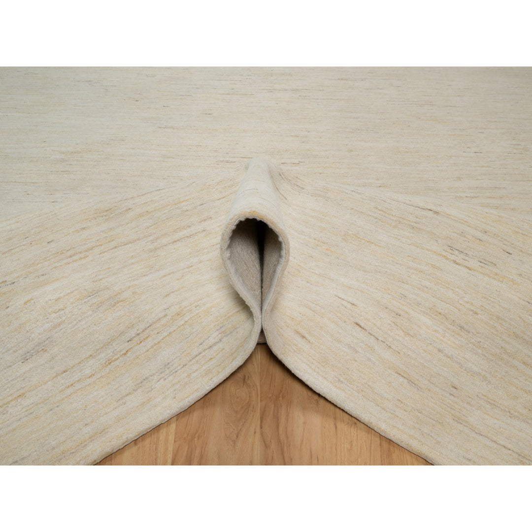 8'10" x 11'8" New Hand Knotted Ivory Wool Rectangle Oriental Rug - MOA10291346