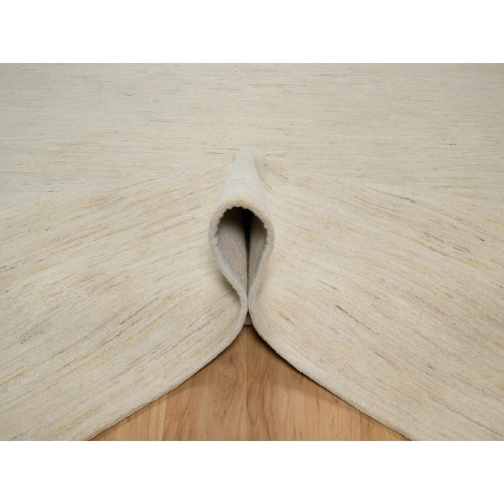 8'10" x 11'8" New Hand Knotted Ivory Wool Rectangle Oriental Rug - MOA10291346