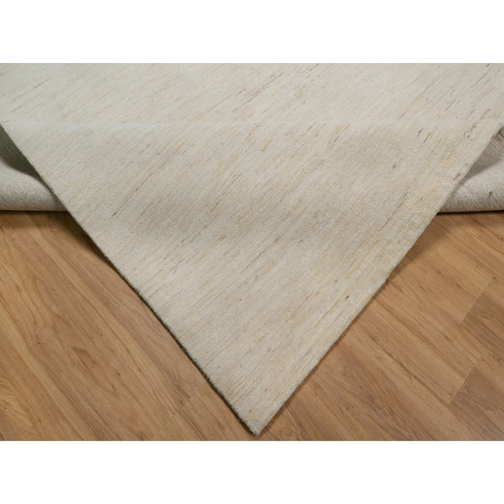 8'10" x 11'8" New Hand Knotted Ivory Wool Rectangle Oriental Rug - MOA10291346