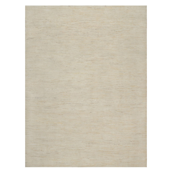 8'10" x 11'8" New Hand Knotted Ivory Wool Rectangle Oriental Rug - MOA10291347