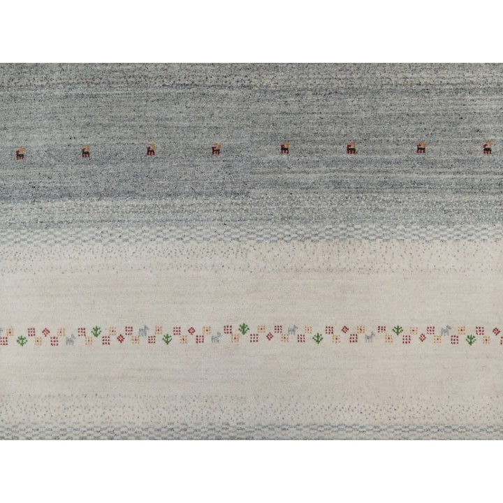 8'10" x 12'0" New Hand Knotted Ivory Wool Rectangle Oriental Rug - MOA10291348