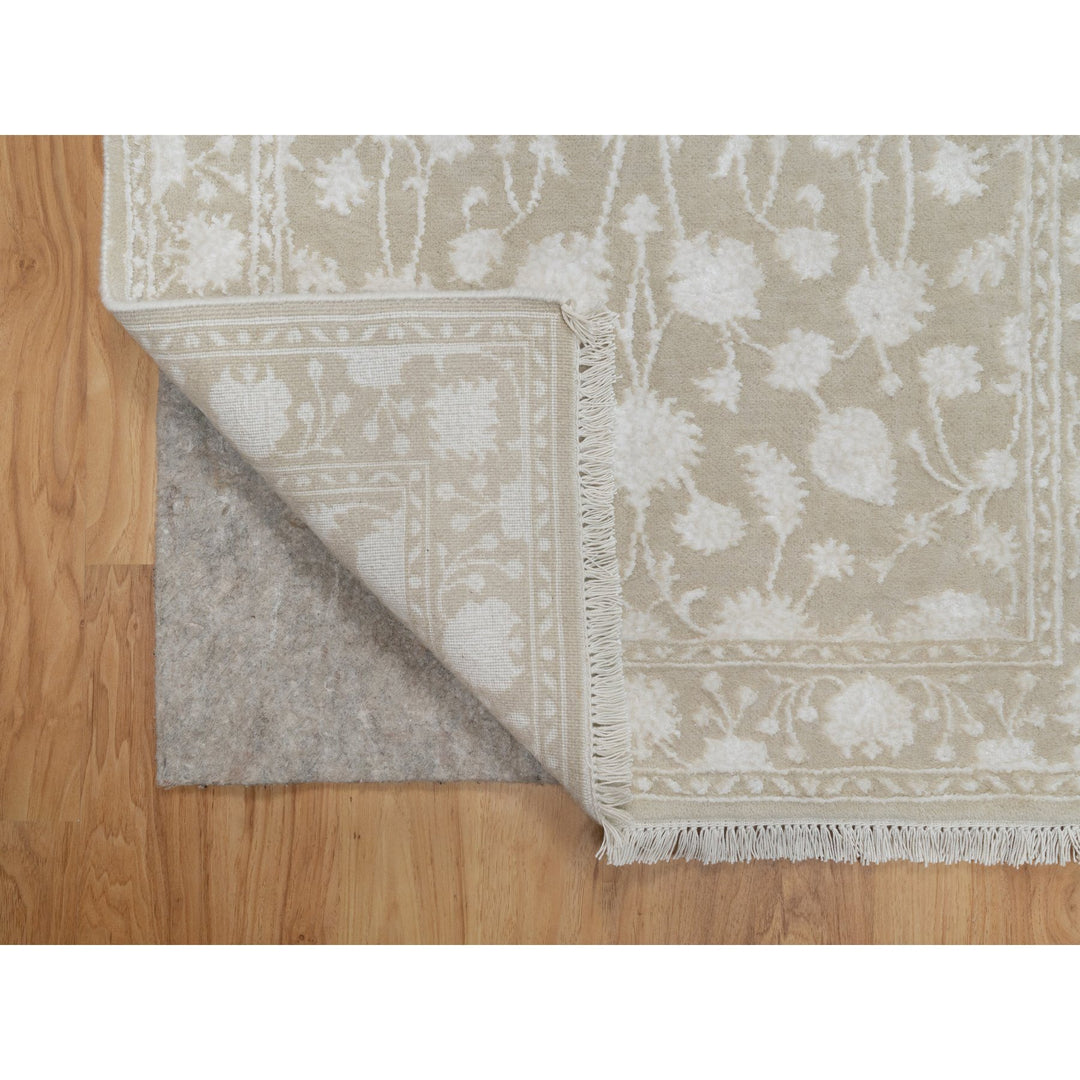 2'8" x 10'3" New Hand Knotted Brown Wool & Silk Runner Oriental Rug - MOA10291357