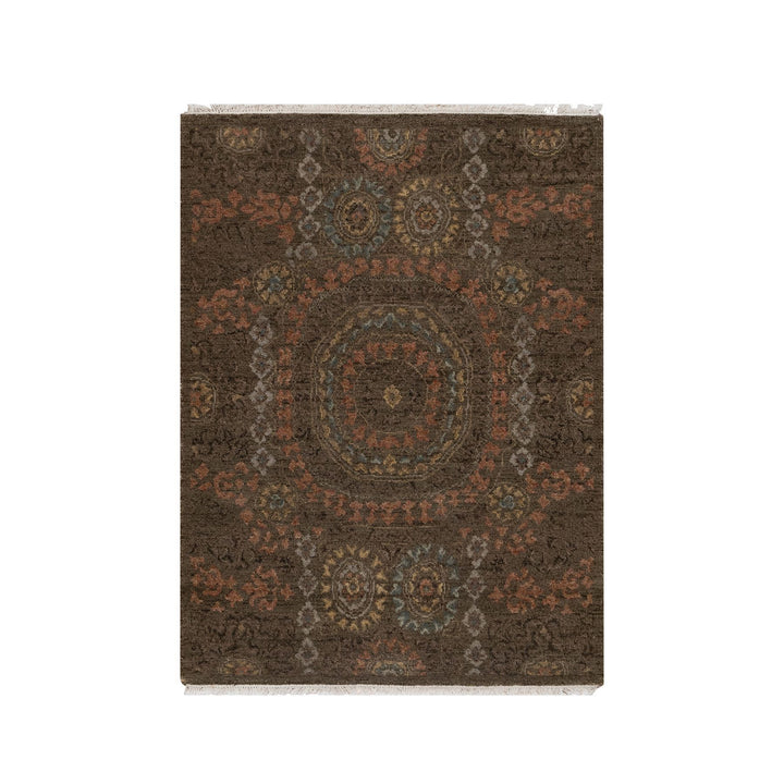 2'11" x 4'0" New Hand Knotted Brown Wool Rectangle Oriental Rug - MOA10291358