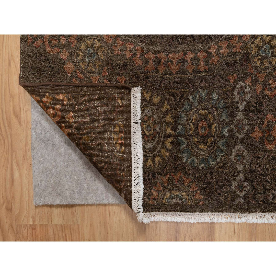 2'11" x 4'0" New Hand Knotted Brown Wool Rectangle Oriental Rug - MOA10291358