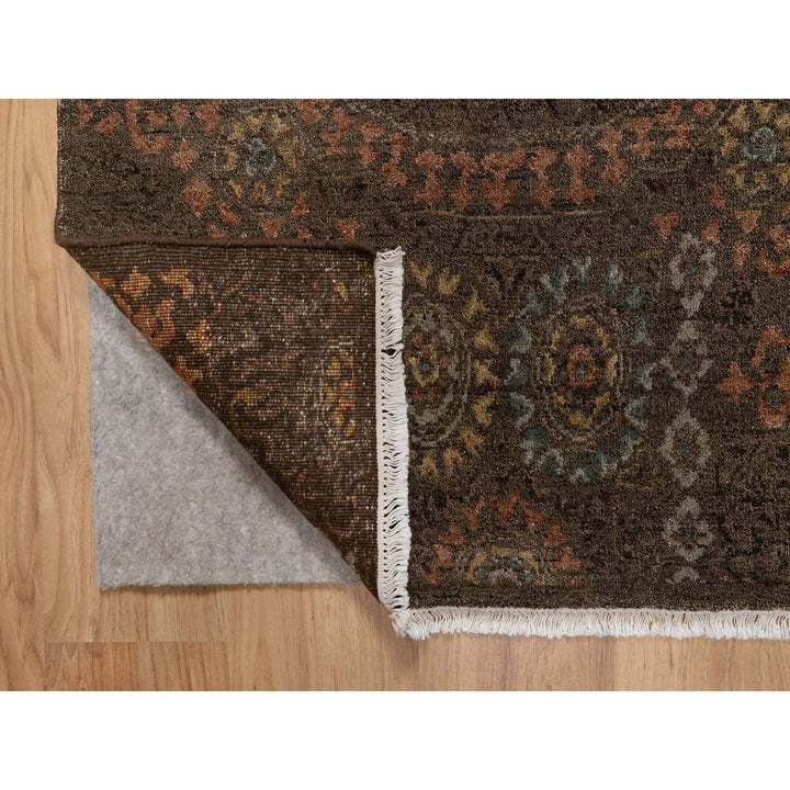 2'11" x 4'0" New Hand Knotted Brown Wool Rectangle Oriental Rug - MOA10291358
