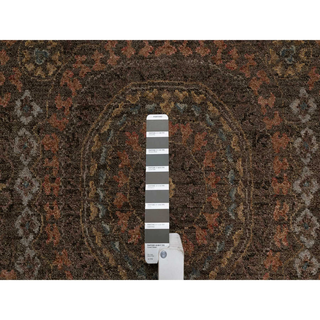 2'11" x 4'0" New Hand Knotted Brown Wool Rectangle Oriental Rug - MOA10291358