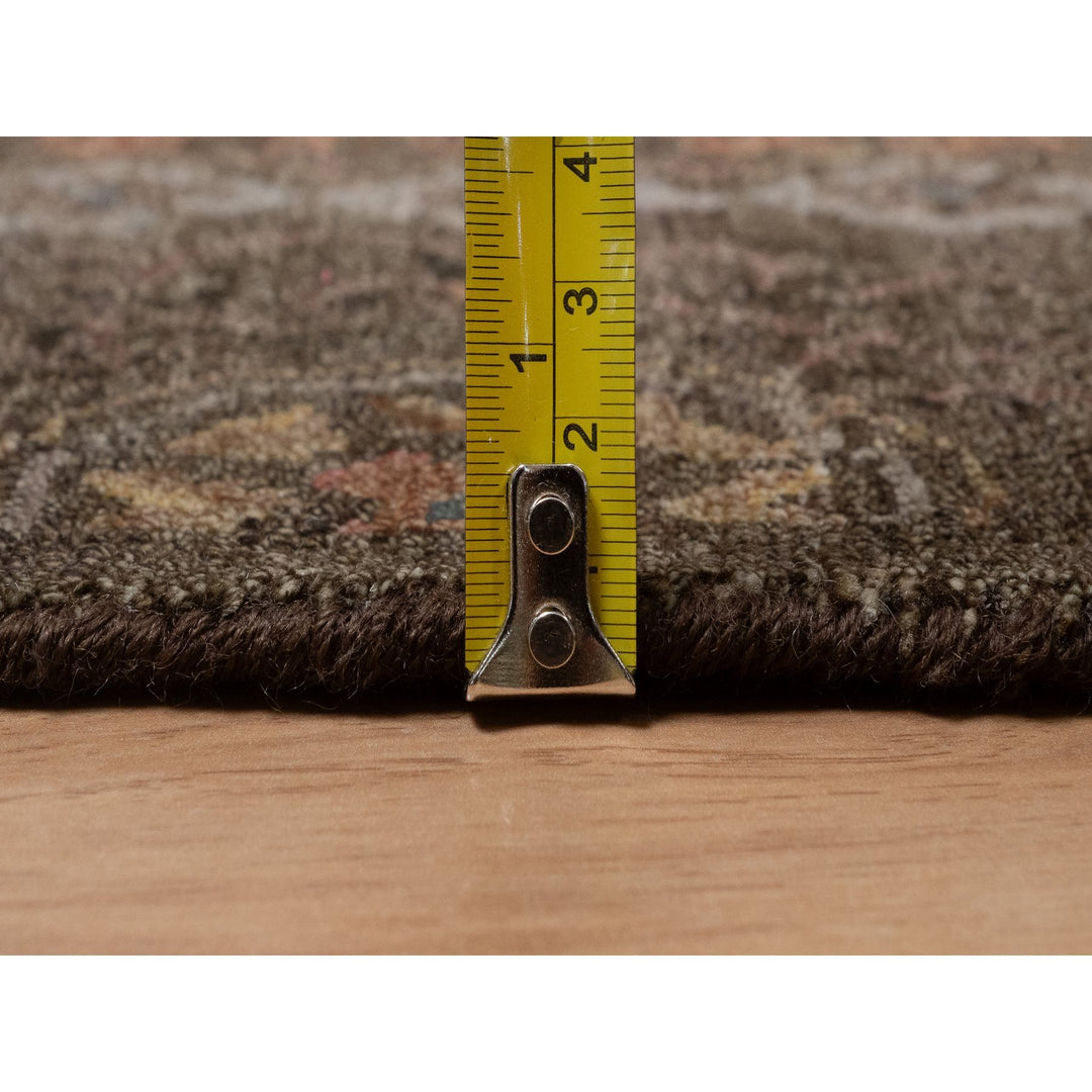 2'11" x 4'0" New Hand Knotted Brown Wool Rectangle Oriental Rug - MOA10291358