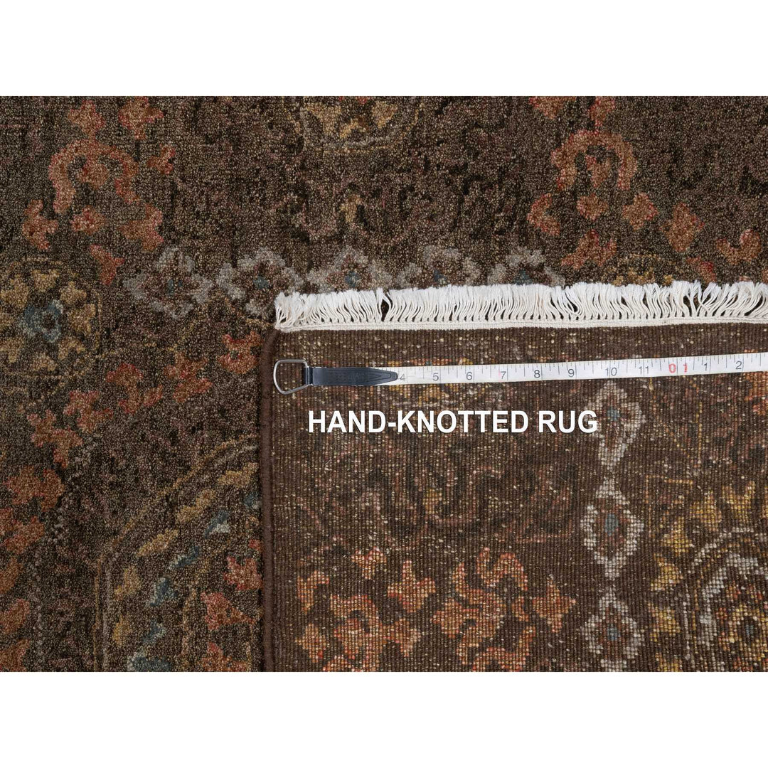 2'11" x 4'0" New Hand Knotted Brown Wool Rectangle Oriental Rug - MOA10291358