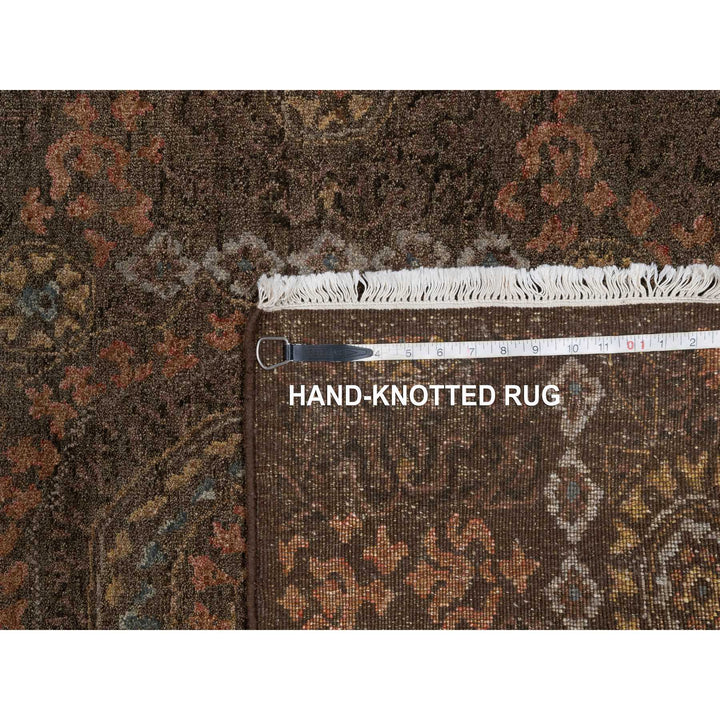2'11" x 4'0" New Hand Knotted Brown Wool Rectangle Oriental Rug - MOA10291358