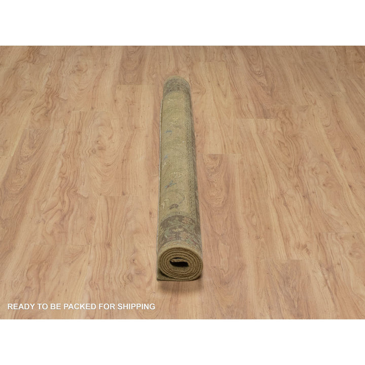 5'5" x 5'10" New Hand Knotted Brown Wool Square Oriental Rug - MOA10291361