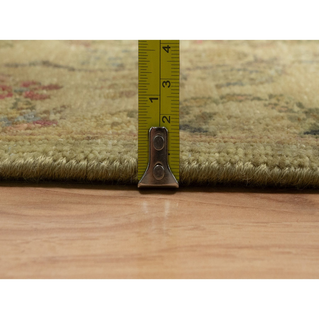 5'1" x 7'10" New Hand Knotted Green Wool Rectangle Oriental Rug - MOA10291364