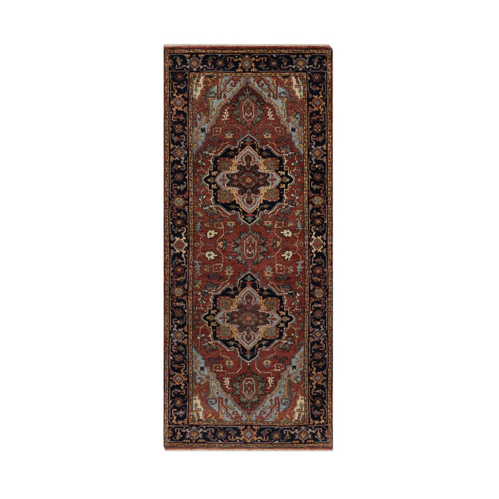 2'7" x 6'1" New Hand Knotted Red Wool Runner Oriental Rug - MOA10291368
