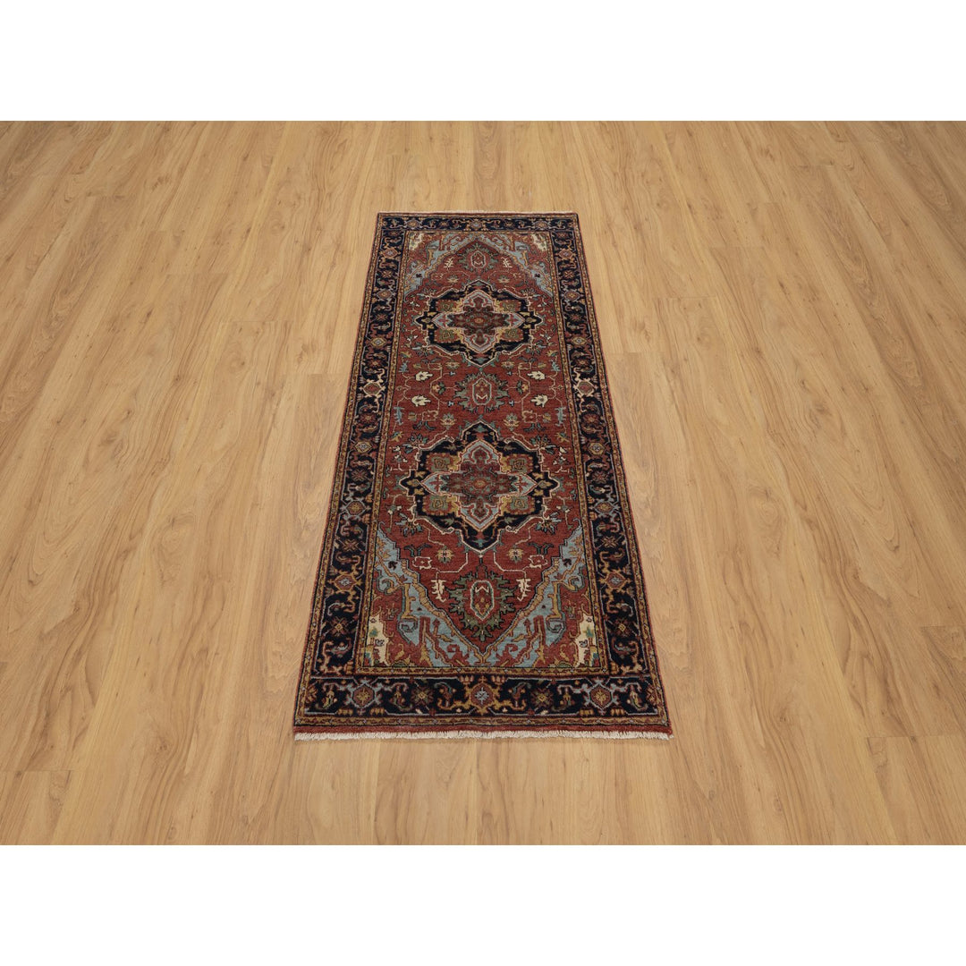 2'7" x 6'1" New Hand Knotted Red Wool Runner Oriental Rug - MOA10291368