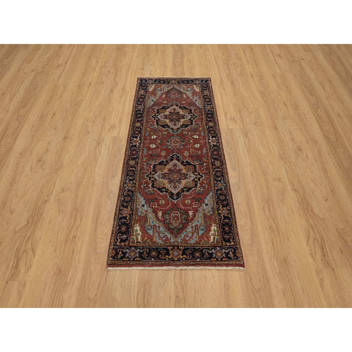 2'7" x 6'1" New Hand Knotted Red Wool Runner Oriental Rug - MOA10291368