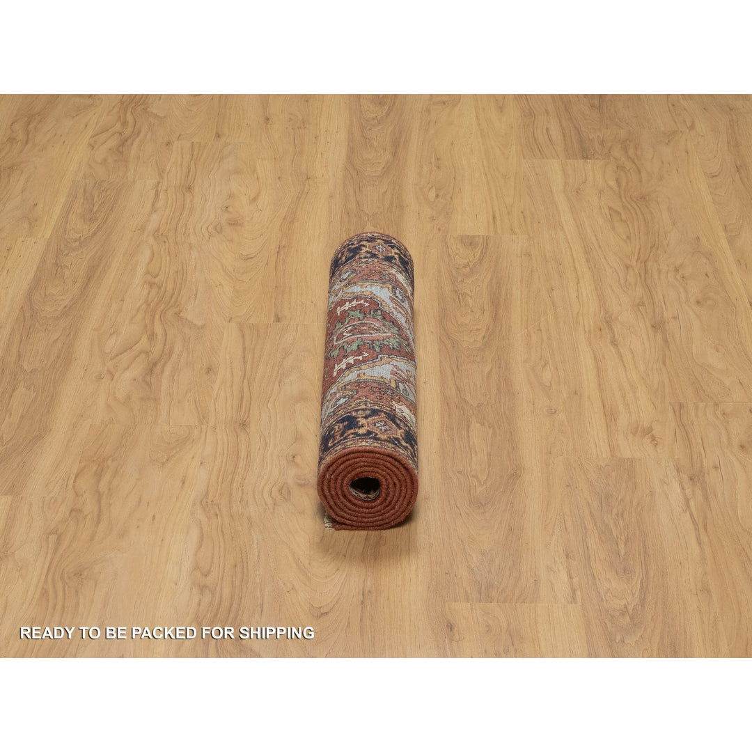 2'7" x 6'1" New Hand Knotted Red Wool Runner Oriental Rug - MOA10291368
