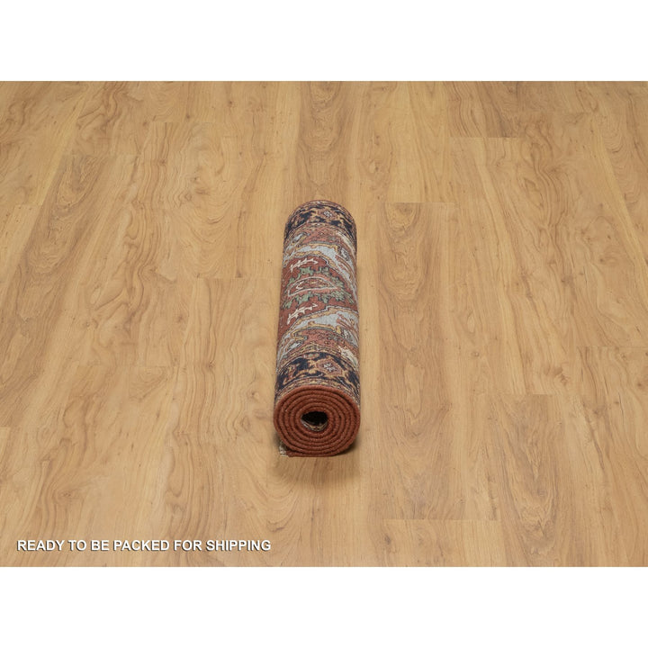 2'7" x 6'1" New Hand Knotted Red Wool Runner Oriental Rug - MOA10291368