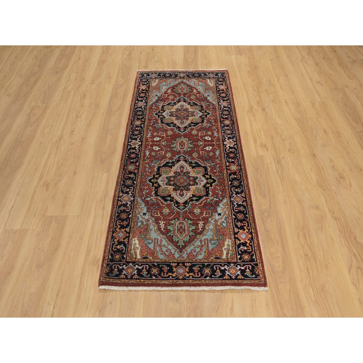 2'7" x 6'2" New Hand Knotted Red Wool Runner Oriental Rug - MOA10291369