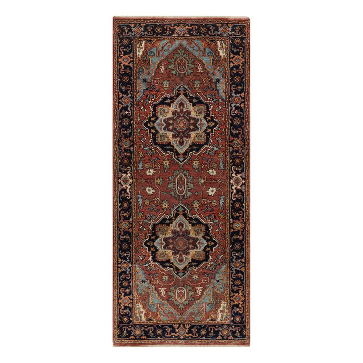 2'7" x 6'1" New Hand Knotted Red Wool Runner Oriental Rug - MOA10291370