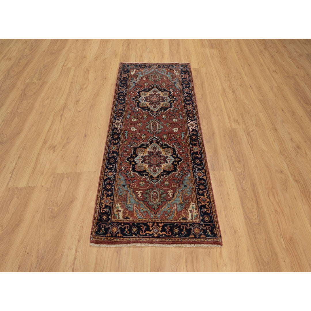 2'7" x 6'1" New Hand Knotted Red Wool Runner Oriental Rug - MOA10291370