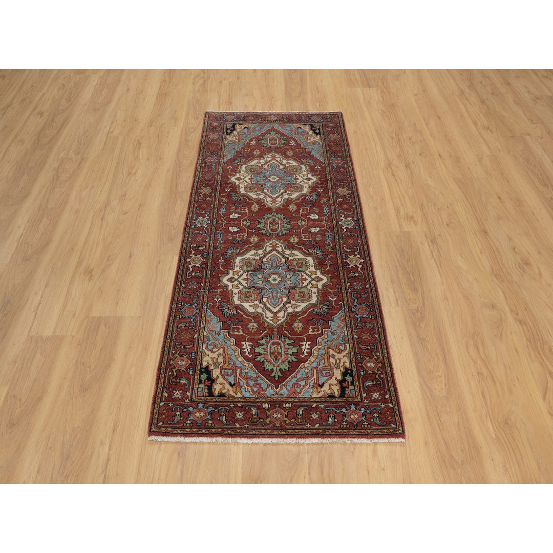 2'8" x 6'2" New Hand Knotted Red Wool Runner Oriental Rug - MOA10291371