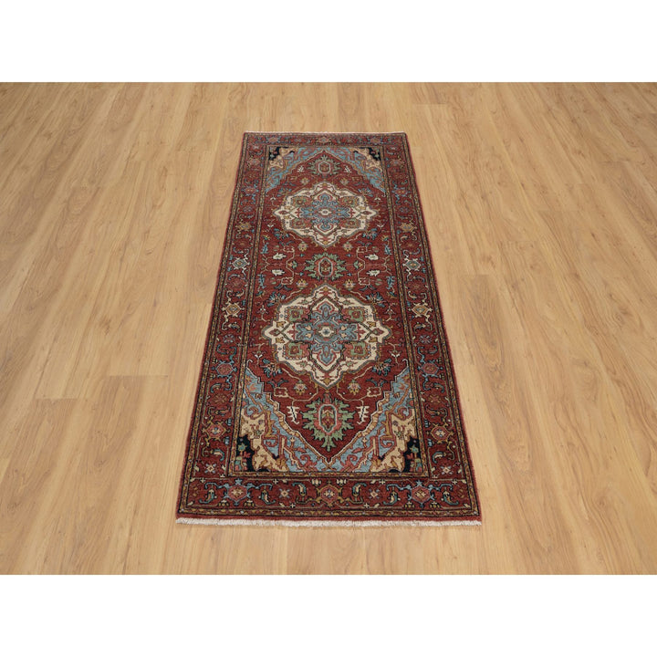 2'8" x 6'2" New Hand Knotted Red Wool Runner Oriental Rug - MOA10291371