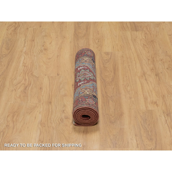2'8" x 6'2" New Hand Knotted Red Wool Runner Oriental Rug - MOA10291371